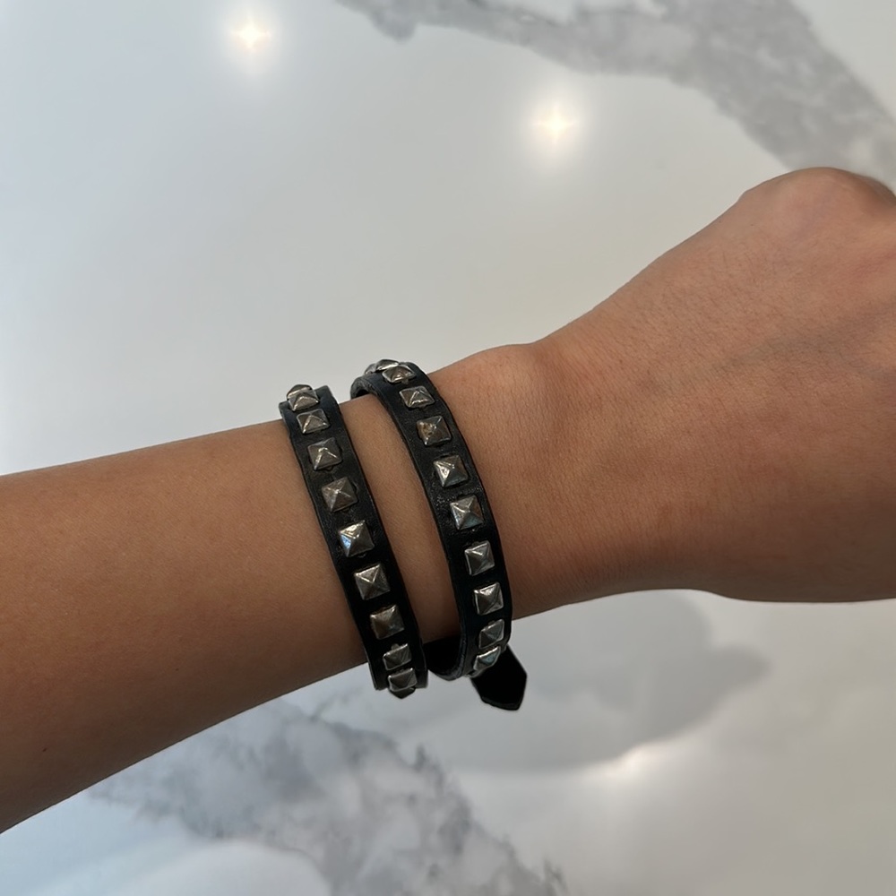Studded edgy wrap bracelet